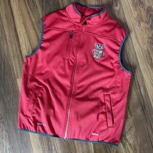 Franchise University Of Wisconsin Badgers Quad Flex Full Zip Up Vest Small Red